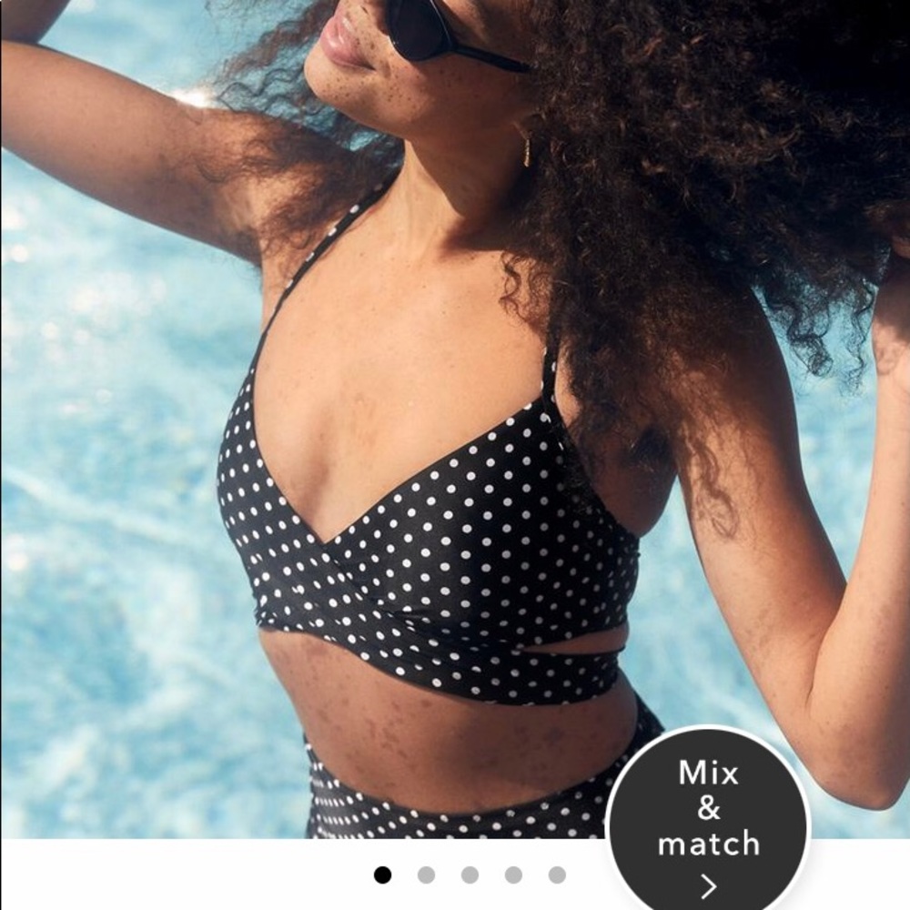 Aerie cross wrap halter bikini top